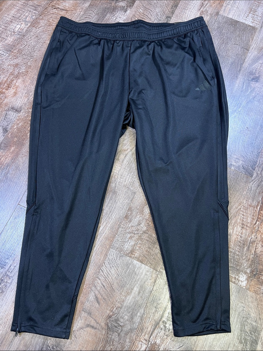 3X Adidas Black Athletic Joggers with Zip Ankles
